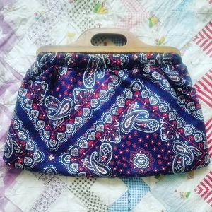 Cute Paisley bag with wooden handles!